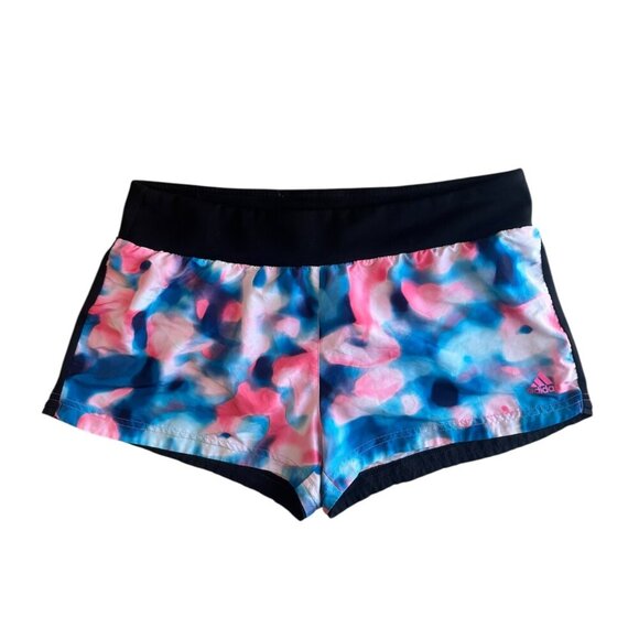 Adidas Athletic Running Shorts Size Large – Tie-Dye Print Pink Blue - Picture 1 of 2